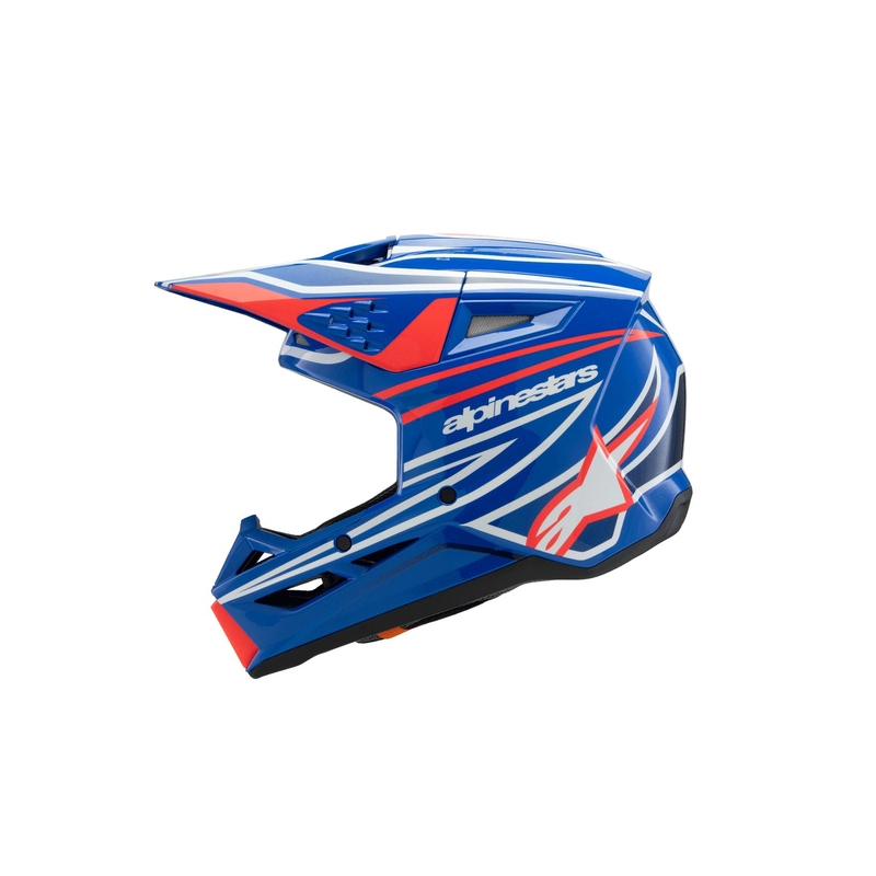 Детска мотокрос каска Alpinestars S-M3 WURX, синьо-червено-бяло-черно