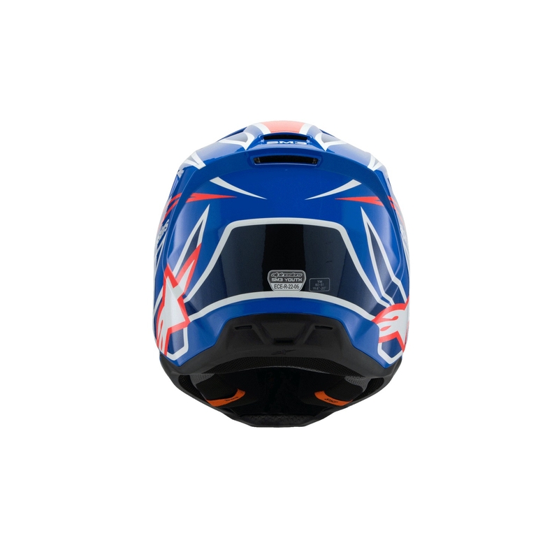 Детска мотокрос каска Alpinestars S-M3 WURX, синьо-червено-бяло-черно
