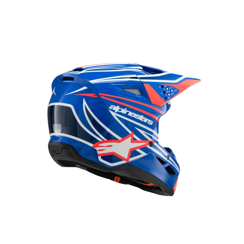 Детска мотокрос каска Alpinestars S-M3 WURX, синьо-червено-бяло-черно
