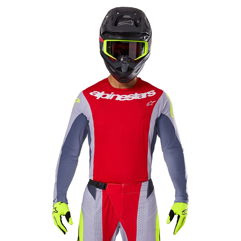 Alpinestars Techstar Melt тениска за мотокрос червено-сива