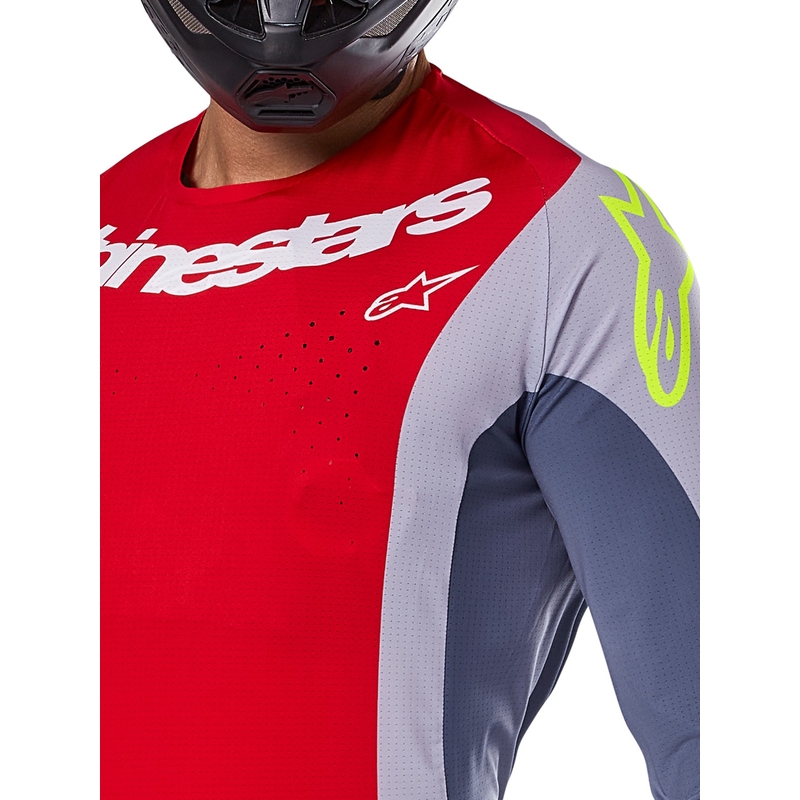 Alpinestars Techstar Melt тениска за мотокрос червено-сива