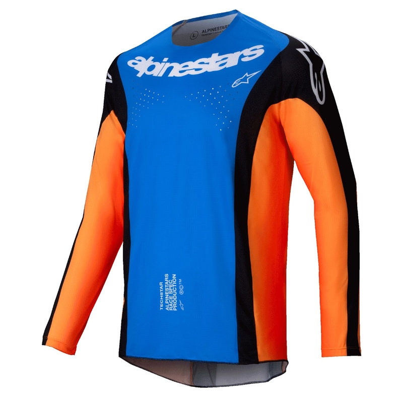 Alpinestars Techstar Melt тениска за мотокрос оранжево и синьо