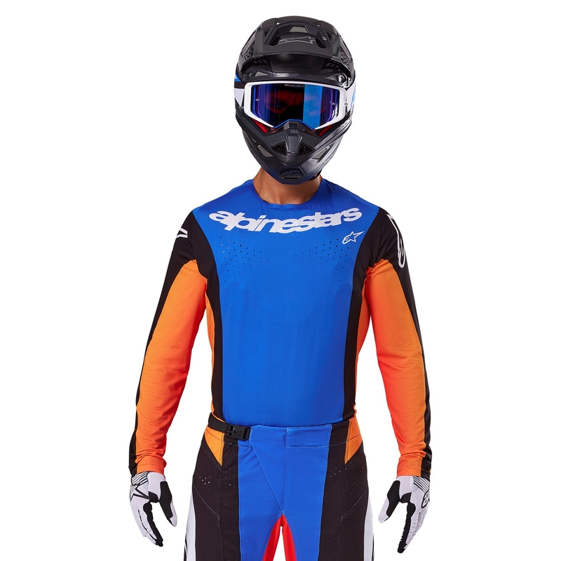 Alpinestars Techstar Melt тениска за мотокрос оранжево и синьо