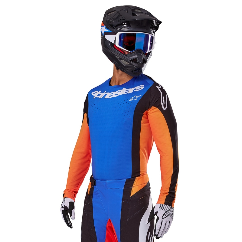 Alpinestars Techstar Melt тениска за мотокрос оранжево и синьо