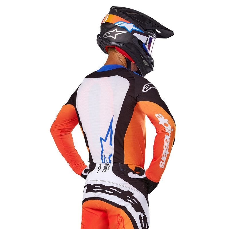 Alpinestars Techstar Melt тениска за мотокрос оранжево и синьо