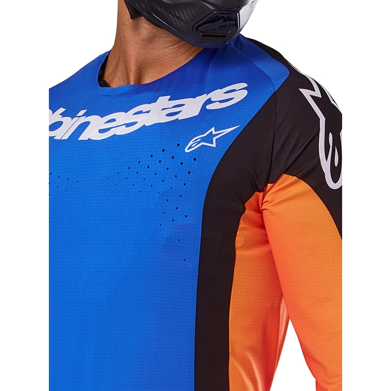 Alpinestars Techstar Melt тениска за мотокрос оранжево и синьо