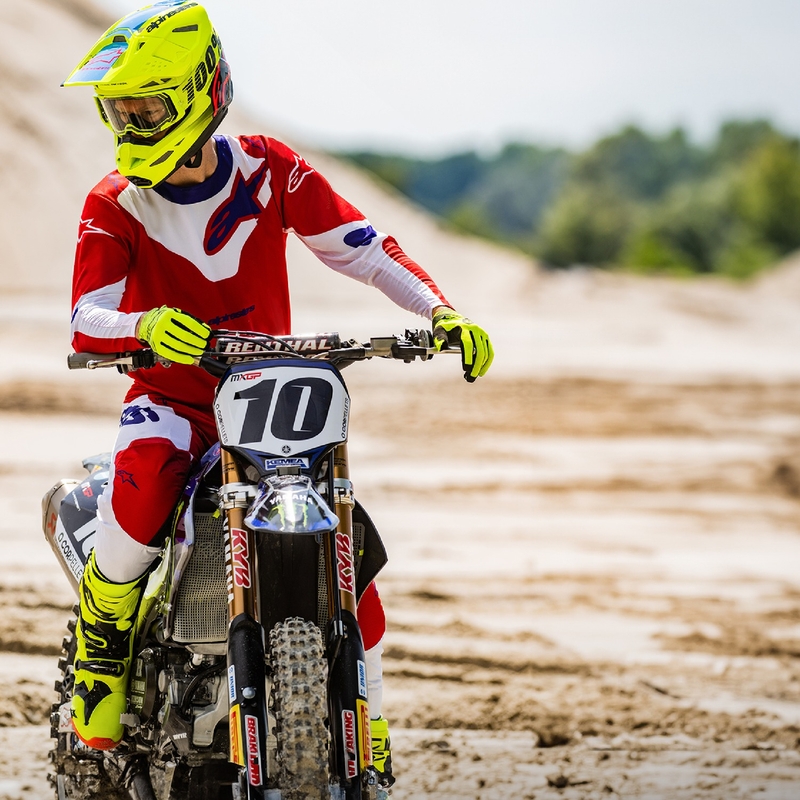 Alpinestars Racer Veil тениска за мотокрос червено и бяло