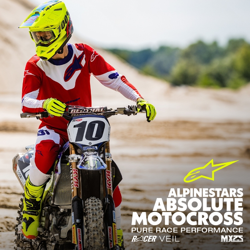 Alpinestars Racer Veil тениска за мотокрос червено и бяло