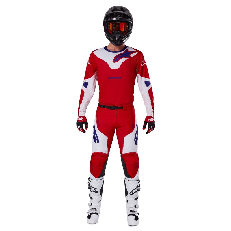 Alpinestars Racer Veil тениска за мотокрос червено и бяло