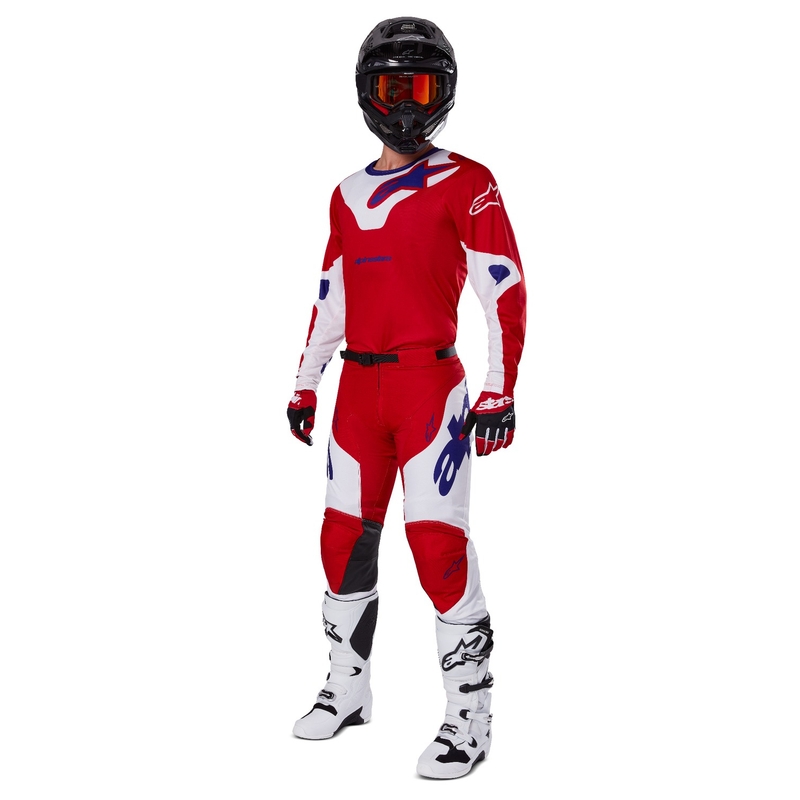 Alpinestars Racer Veil тениска за мотокрос червено и бяло