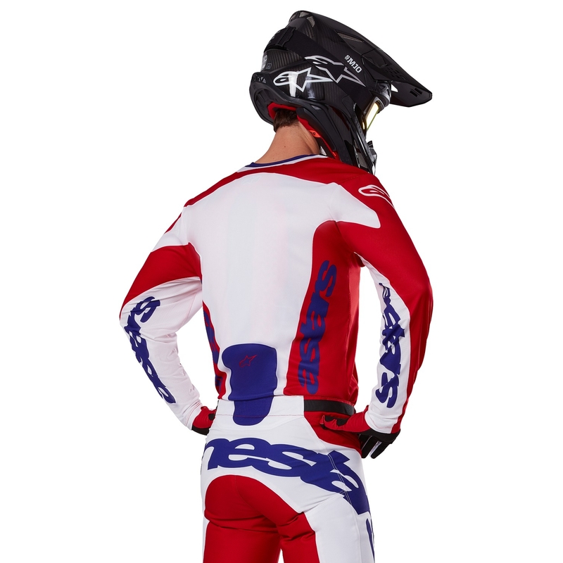 Alpinestars Racer Veil тениска за мотокрос червено и бяло