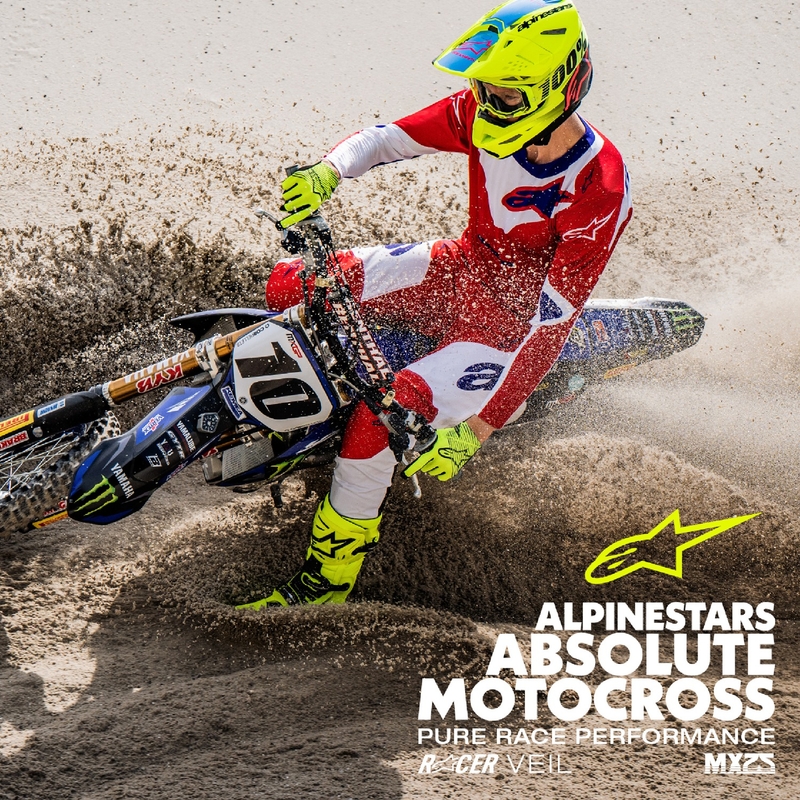 Alpinestars Racer Veil тениска за мотокрос червено и бяло