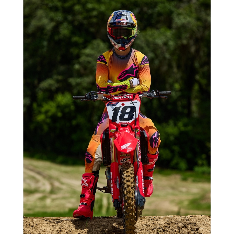 Тениска за мотокрос Alpinestars Supertech Lipan жълто-розова