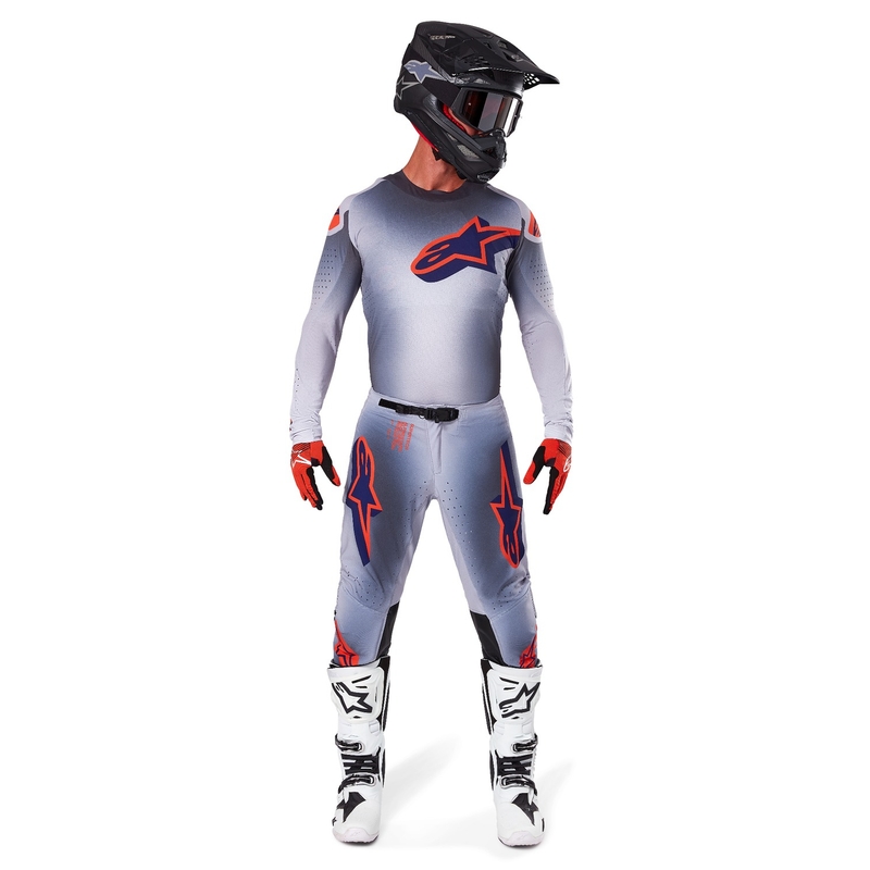 Alpinestars Supertech Lipan сиво-флуо оранжево мотокрос трико