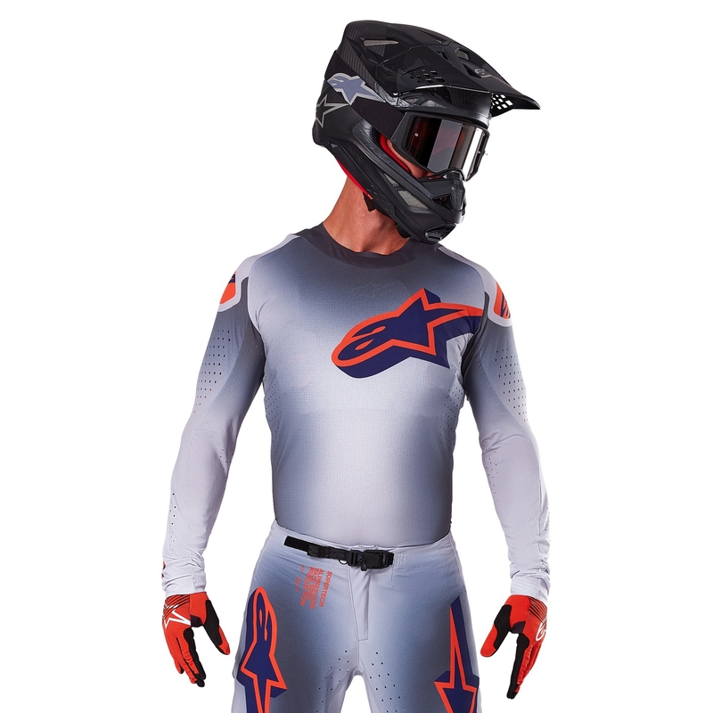 Alpinestars Supertech Lipan сиво-флуо оранжево мотокрос трико