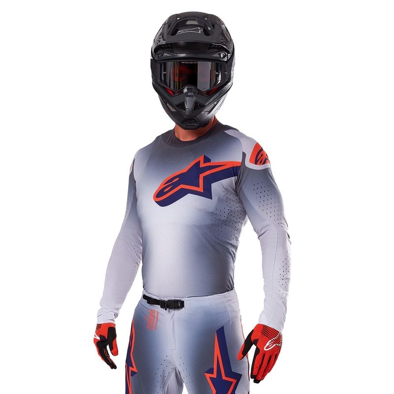 Alpinestars Supertech Lipan сиво-флуо оранжево мотокрос трико