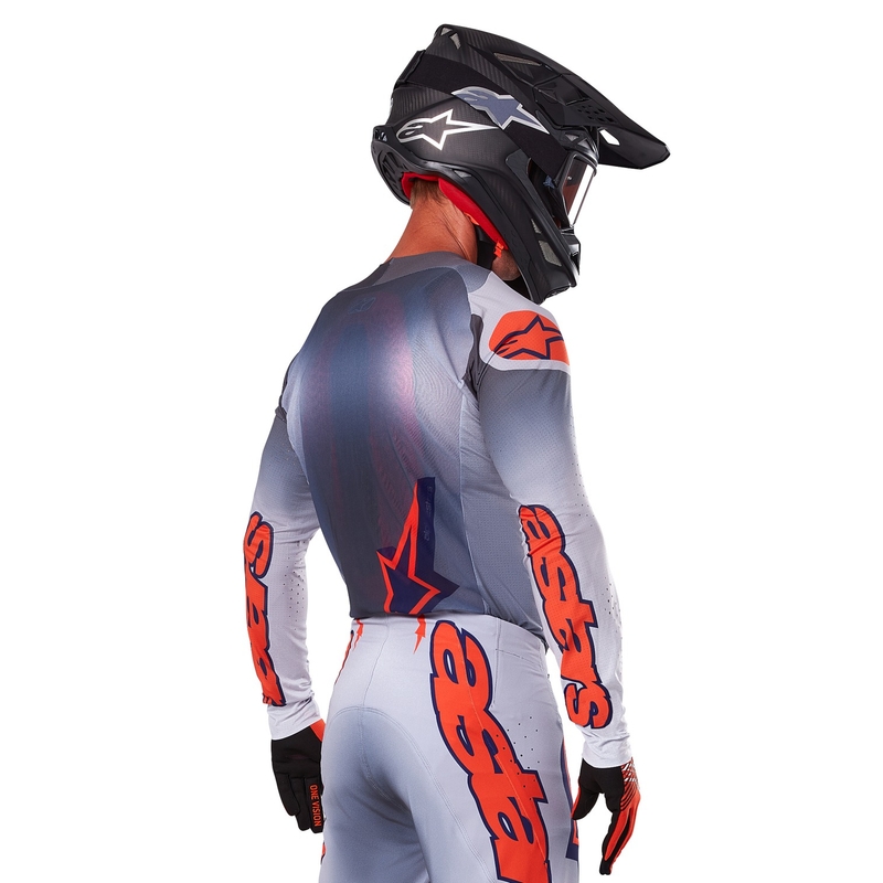 Alpinestars Supertech Lipan сиво-флуо оранжево мотокрос трико
