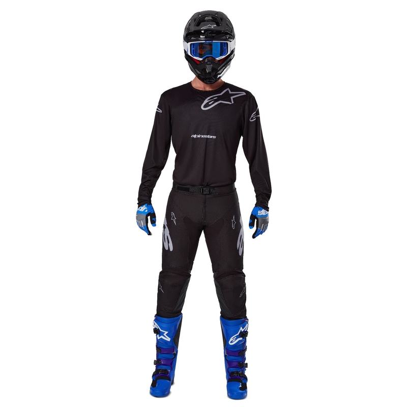 Alpinestars Racer Graphite тениска за мотокрос черно и сиво