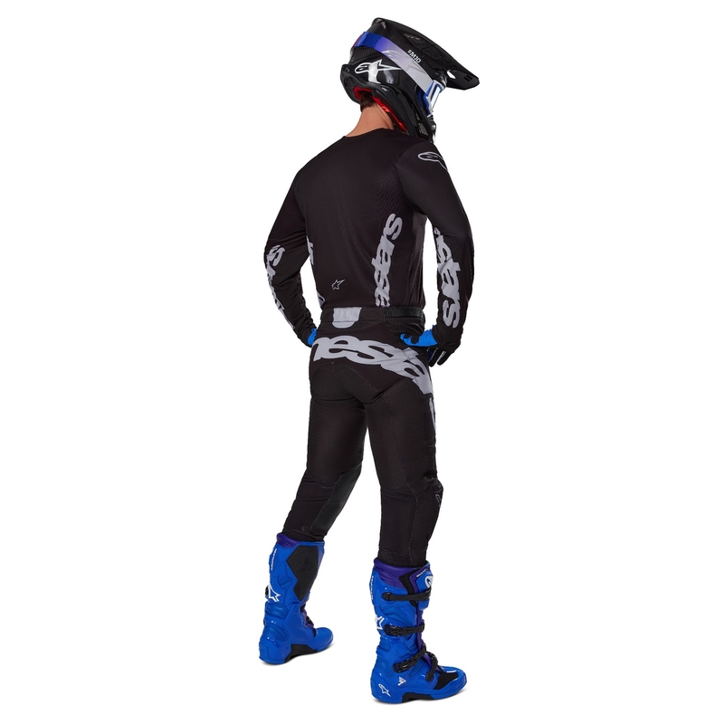 Alpinestars Racer Graphite тениска за мотокрос черно и сиво