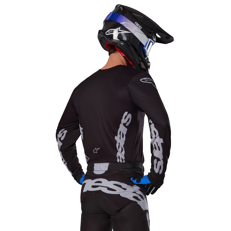 Alpinestars Racer Graphite тениска за мотокрос черно и сиво