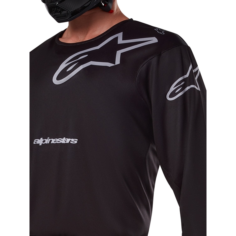Alpinestars Racer Graphite тениска за мотокрос черно и сиво