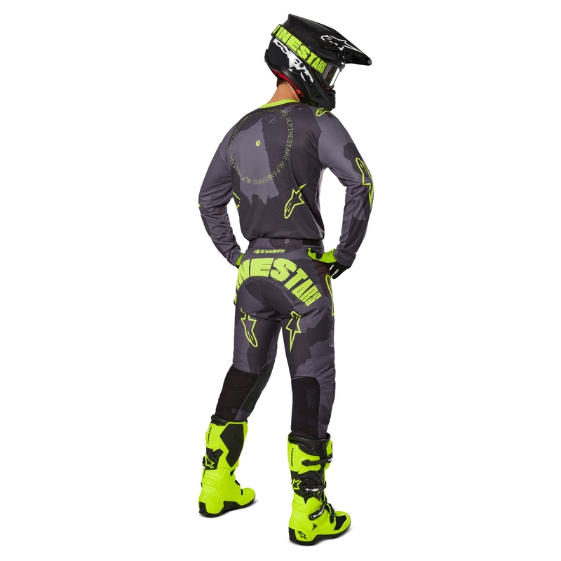 Alpinestars Racer Hollow тъмно камуфлажно-флуорово жълто мотокрос трико