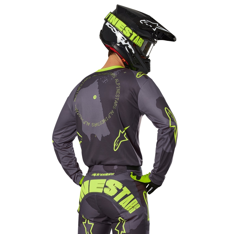 Alpinestars Racer Hollow тъмно камуфлажно-флуорово жълто мотокрос трико