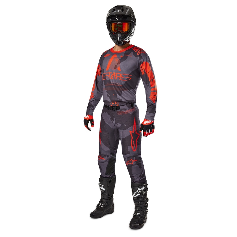 Alpinestars Racer Hollow сиво камуфлажно-флуо оранжево мотокрос трико