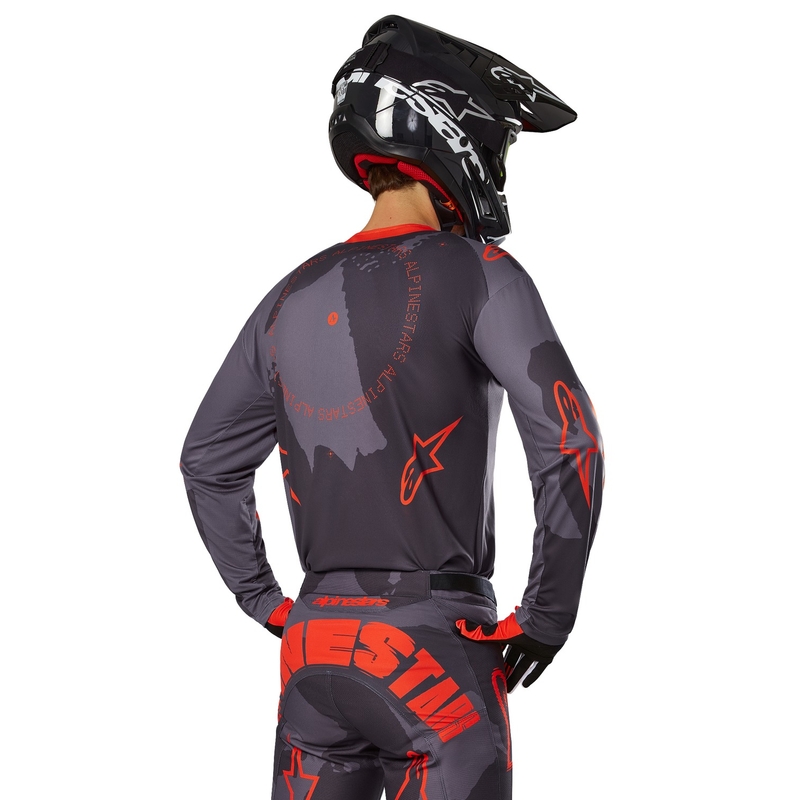 Alpinestars Racer Hollow сиво камуфлажно-флуо оранжево мотокрос трико