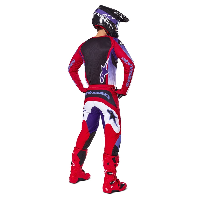 Alpinestars Fluid Wurx флуоресцентно лилаво-червена тениска за мотокрос