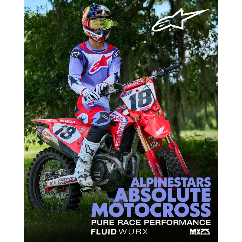 Alpinestars Fluid Wurx флуоресцентно лилаво-червена тениска за мотокрос