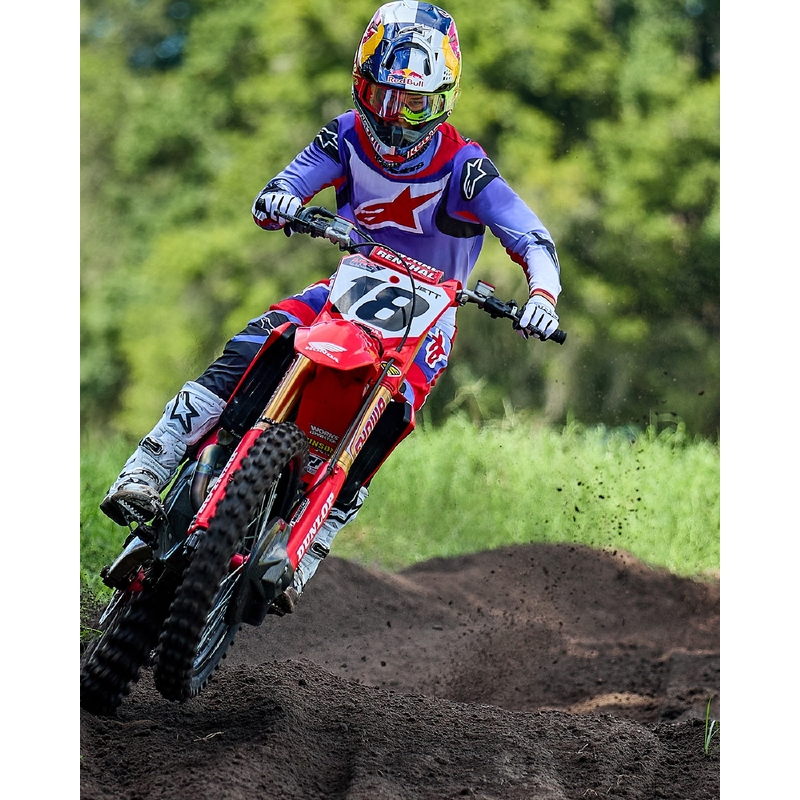 Alpinestars Fluid Wurx флуоресцентно лилаво-червена тениска за мотокрос