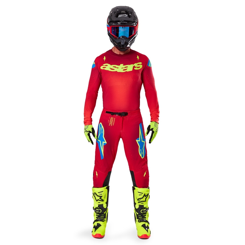 Alpinestars Supertech Maker Панталони за мотокрос червено-жълти