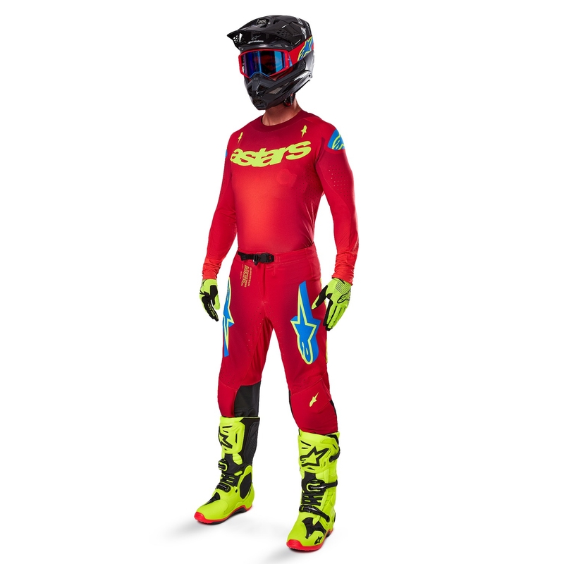 Alpinestars Supertech Maker Панталони за мотокрос червено-жълти