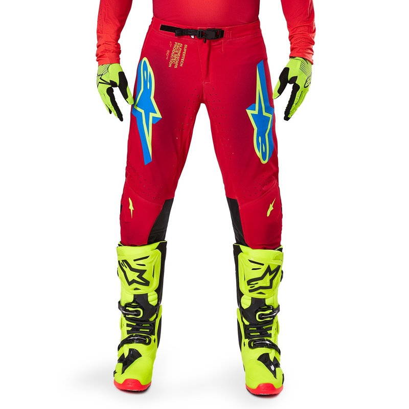 Alpinestars Supertech Maker Панталони за мотокрос червено-жълти
