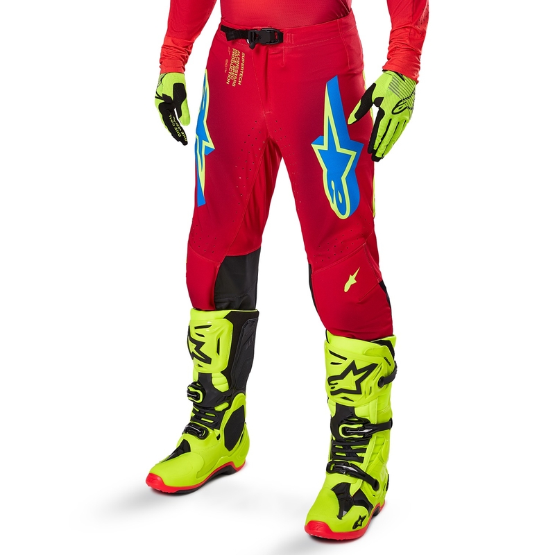 Alpinestars Supertech Maker Панталони за мотокрос червено-жълти