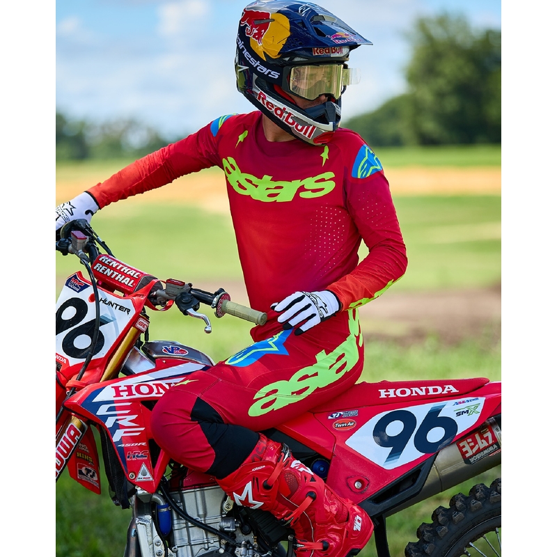 Alpinestars Supertech Maker Панталони за мотокрос червено-жълти