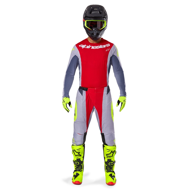 Alpinestars Techstar Melt Панталони за мотокрос Червено и сиво