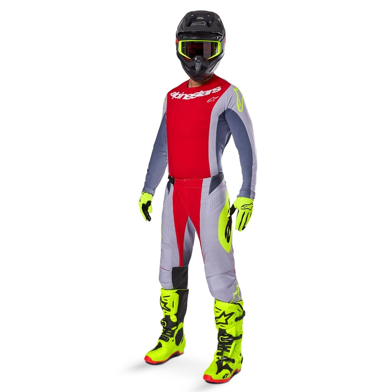 Alpinestars Techstar Melt Панталони за мотокрос Червено и сиво