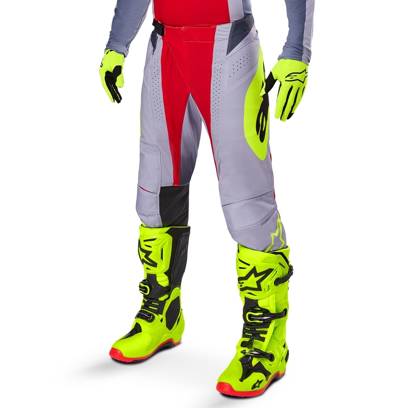 Alpinestars Techstar Melt Панталони за мотокрос Червено и сиво
