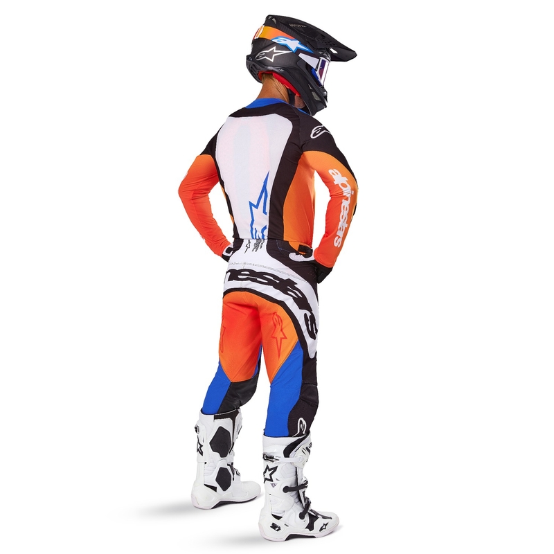 Alpinestars Techstar Melt панталони за мотокрос оранжево и синьо