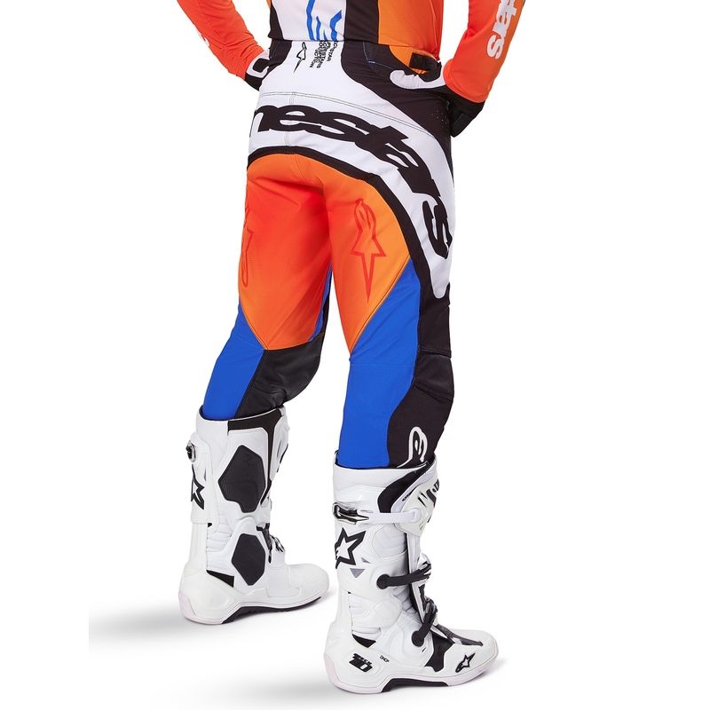 Alpinestars Techstar Melt панталони за мотокрос оранжево и синьо