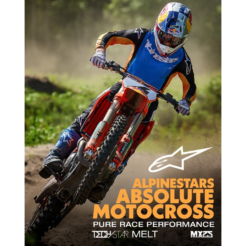 Alpinestars Techstar Melt панталони за мотокрос оранжево и синьо