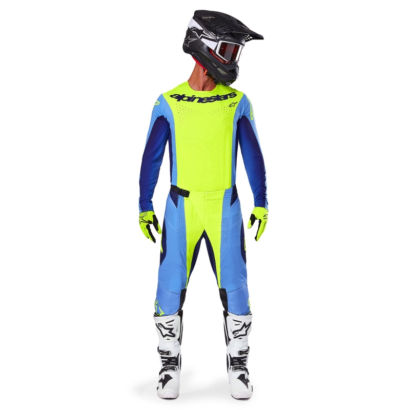 Alpinestars Techstar Melt флуорово жълто-сини панталони за мотокрос