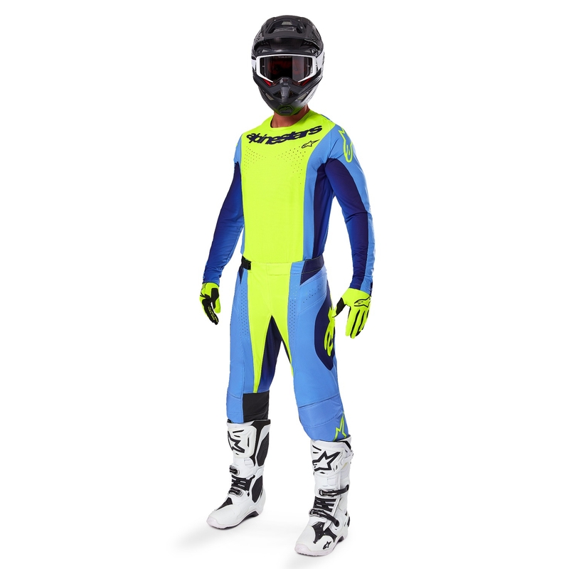 Alpinestars Techstar Melt флуорово жълто-сини панталони за мотокрос
