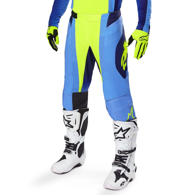 Alpinestars Techstar Melt флуорово жълто-сини панталони за мотокрос