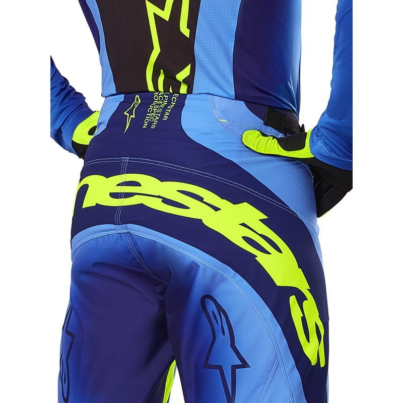 Alpinestars Techstar Melt флуорово жълто-сини панталони за мотокрос