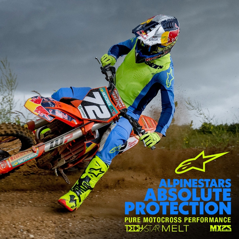 Alpinestars Techstar Melt флуорово жълто-сини панталони за мотокрос