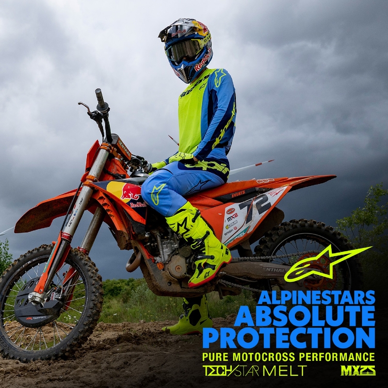 Alpinestars Techstar Melt флуорово жълто-сини панталони за мотокрос