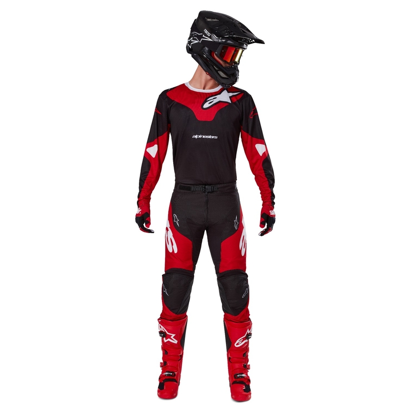 Alpinestars Racer Veil панталони за мотокрос Черно и червено